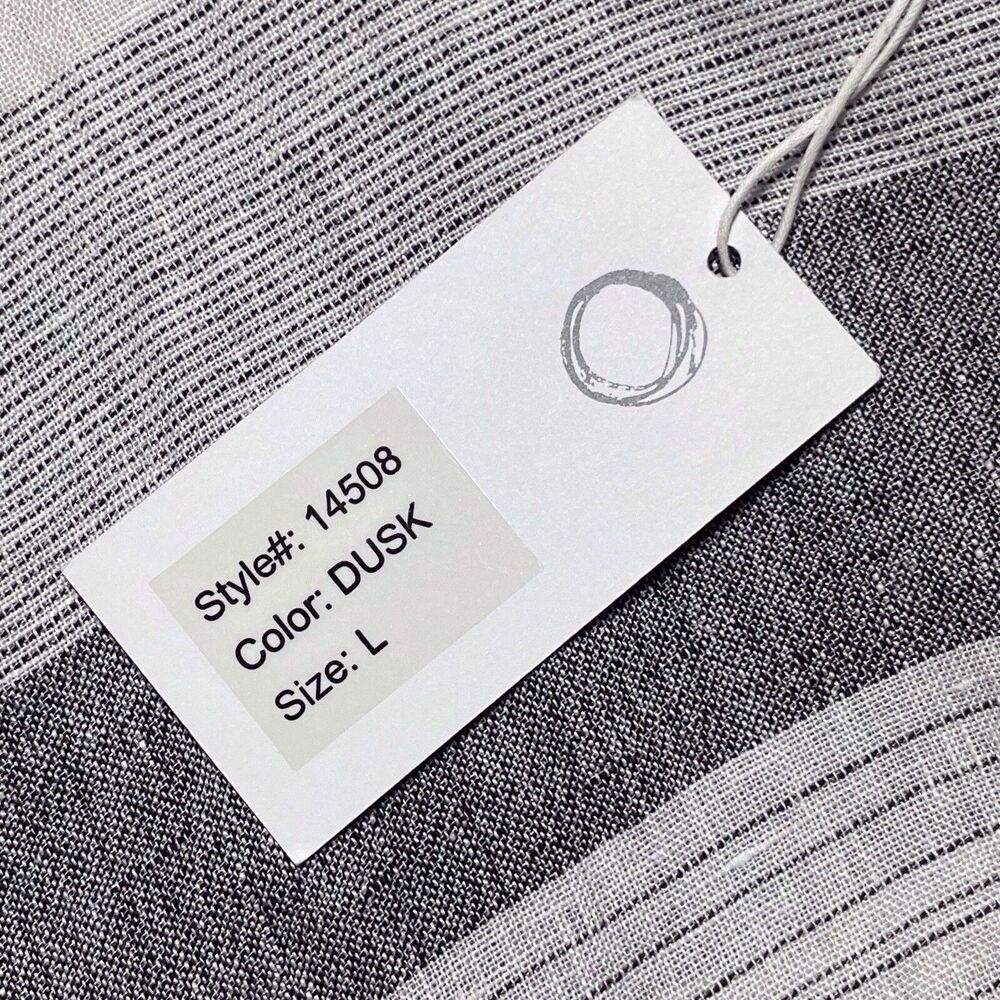 Habitat Linen Striped Lagenlook Top Blouse Relaxed Fit Size Large NWT - Picture 12 of 16